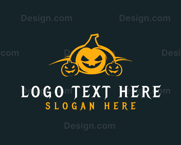 Halloween Creepy Pumpkin Logo