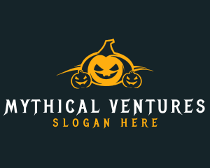 Halloween Creepy Pumpkin Logo