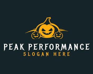 Halloween Creepy Pumpkin Logo