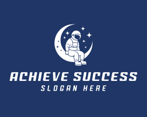 Astronaut Moon Career logo design