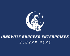 Astronaut Moon Career logo design