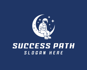 Astronaut Moon Career logo design