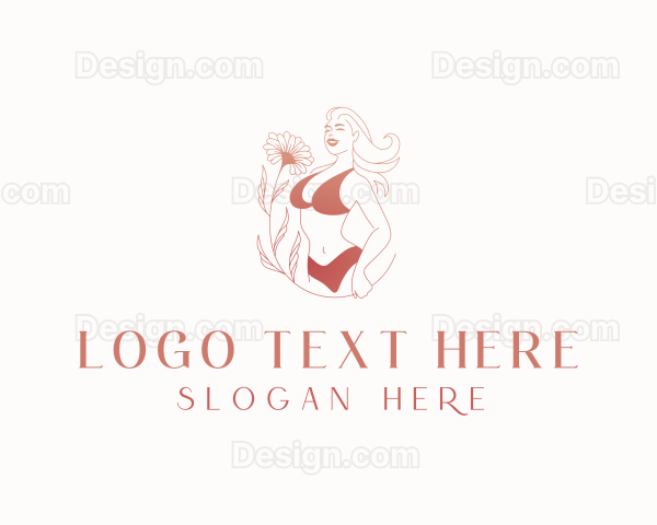 Woman Lingerie Flower Logo