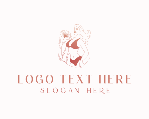 Woman Lingerie Flower logo