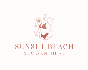 Woman Lingerie Flower logo design