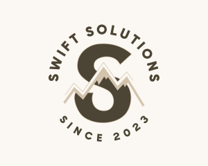 Mountain Range Letter S logo design