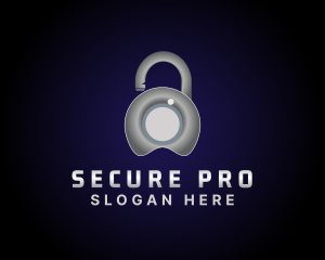 Metal Lock Security  logo design