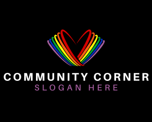 Rainbow Heart Community logo design