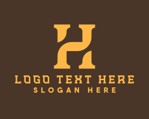 Premium Golden Letter H logo