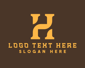 Premium Golden Letter H Logo