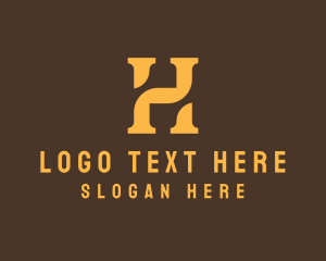 Premium Golden Letter H logo