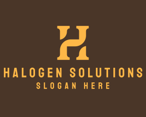 Premium Golden Letter H logo design