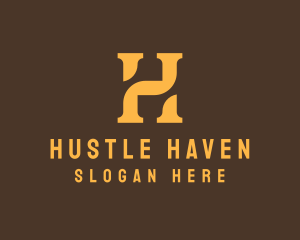 Premium Golden Letter H logo design