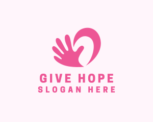 Social Hand Heart Support logo design