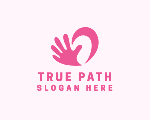 Social Hand Heart Support logo design