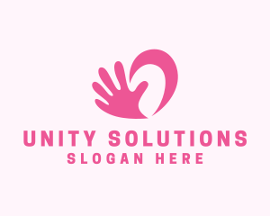 Social Hand Heart Support logo design