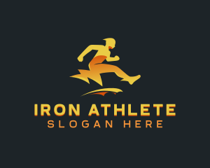 Human Lightning Athlete logo design