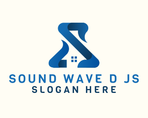 Blue House Letter S logo design