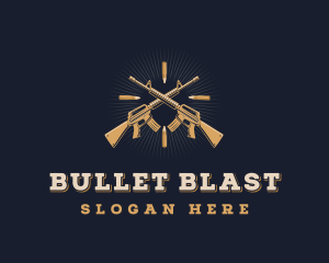 Bullet Rifle Gun Firearms logo design