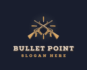 Bullet Rifle Gun Firearms logo design