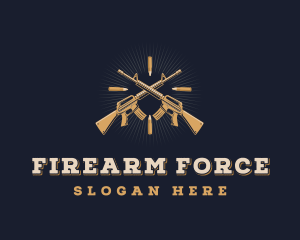 Bullet Rifle Gun Firearms logo design