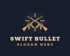 Bullet Rifle Gun Firearms logo design