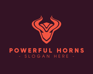 Tribal Bull Horns logo design