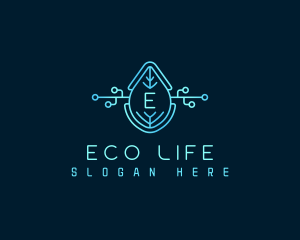 Eco Tech Leaf logo design