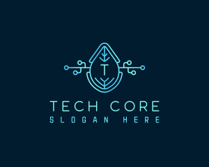 Eco Tech Leaf logo design