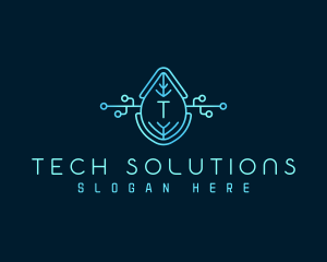 Eco Tech Leaf logo design