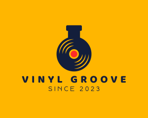 Vinyl Record Laboratory Flask logo