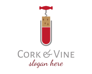 Wine Science Corkscrew logo design