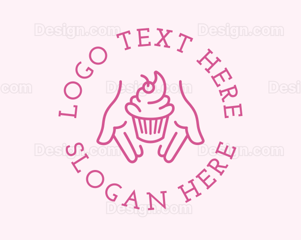 Pink Cupcake Hands Logo