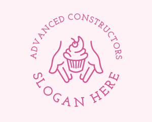 Pink Cupcake Hands logo design