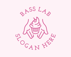 Pink Cupcake Hands logo design