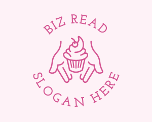 Pink Cupcake Hands logo design