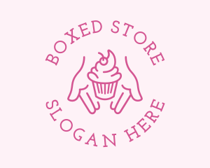 Pink Cupcake Hands logo design