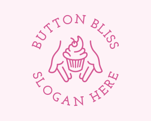 Pink Cupcake Hands logo design