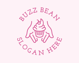 Pink Cupcake Hands logo design