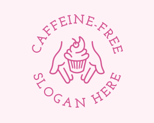 Pink Cupcake Hands logo design