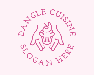 Pink Cupcake Hands logo design