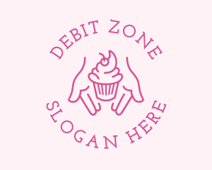 Pink Cupcake Hands logo design