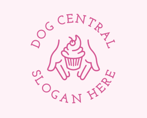 Pink Cupcake Hands logo design