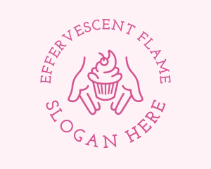 Pink Cupcake Hands logo design