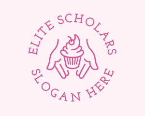 Pink Cupcake Hands logo design