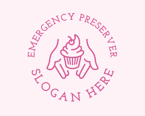 Pink Cupcake Hands logo design