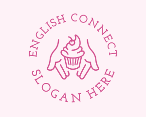 Pink Cupcake Hands logo design