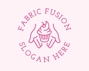 Pink Cupcake Hands logo design