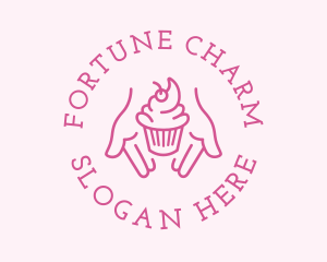 Pink Cupcake Hands logo design