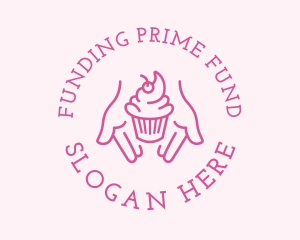 Pink Cupcake Hands logo design